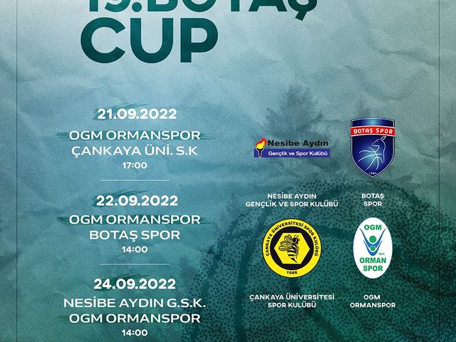 '19.BOTAŞ CUP TURNUVA PROGRAMIMIZ'