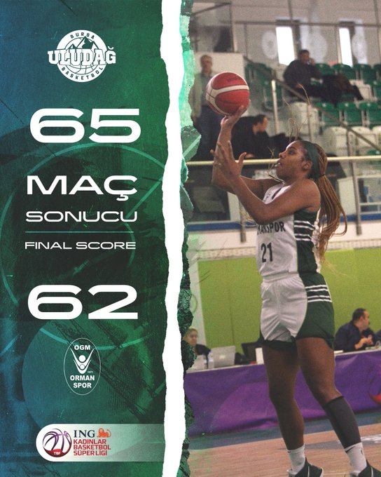 'BURSA ULUDAĞ BASKETBOL:65-OGM ORMANSPOR:62'