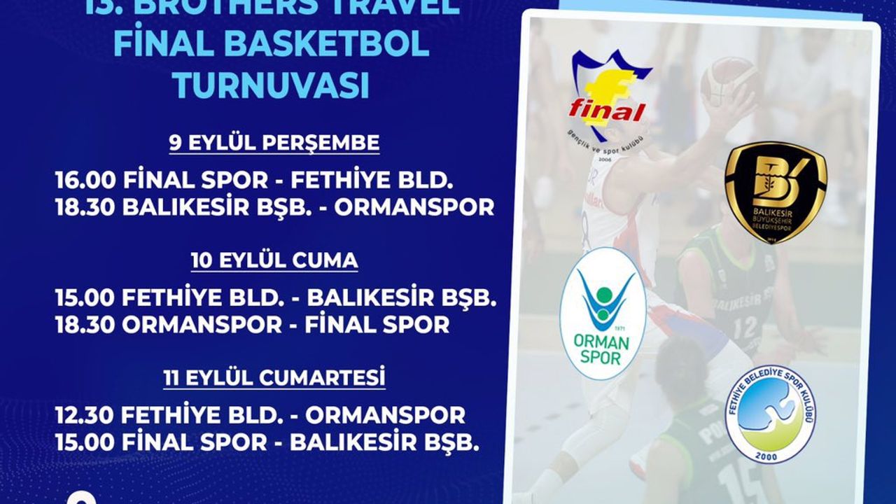 'ERKEK A TAKIMIMIZ 13. BROTHERS TRAVEL FİNAL TURNUVASINA KATILIYOR.'