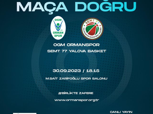 'ERKEK BASKETBOL A TAKIMIMIZ SEMT 77 YALOVA BASKET'İ KONUK EDİYOR'