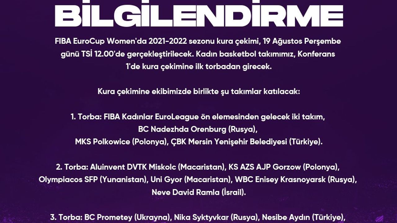 'EUROCUP KURA ÇEKİMİ!'