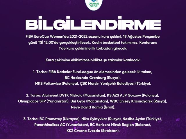 'EUROCUP KURA ÇEKİMİ!'
