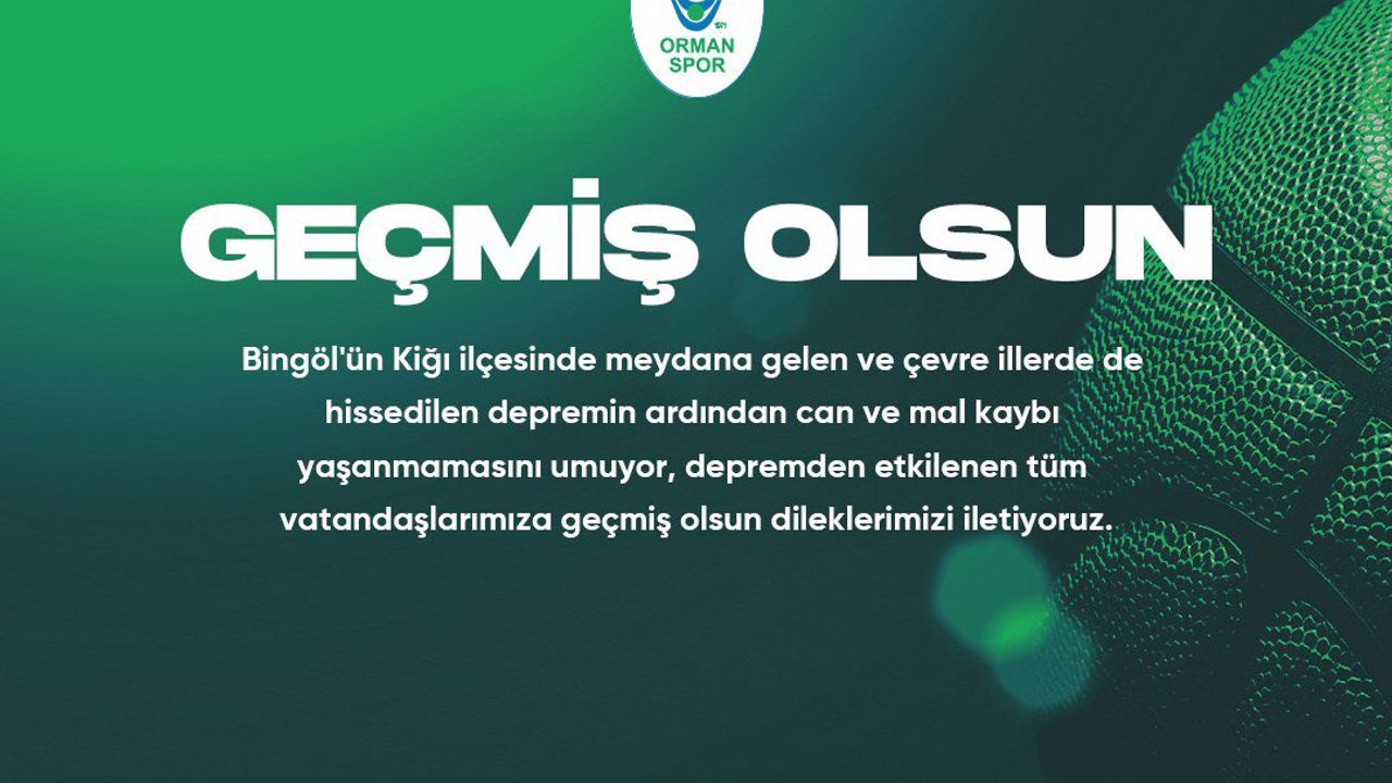 'GEÇMİŞ OLSUN ELAZIĞ!'