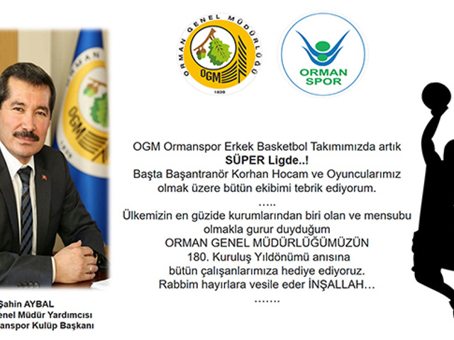 ŞAHİN AYBAL' DAN OGM ORMANSPOR'A TEBRİK
