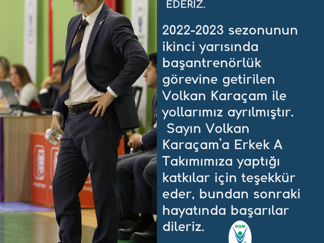 'VOLKAN KARAÇAM'A EMEKLERİ İÇİN TEŞEKKÜR EDERİZ.'